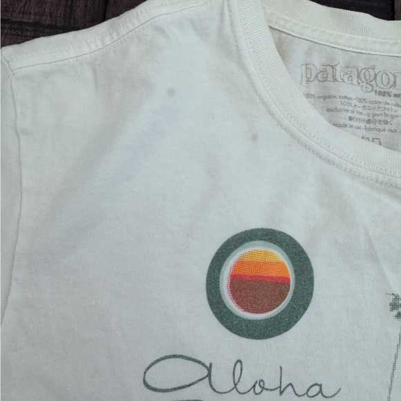 Patagonia Shirt Mens Medium White Alpha Outdoors Hiking Casual Crew Logo - Picture 3 of 5